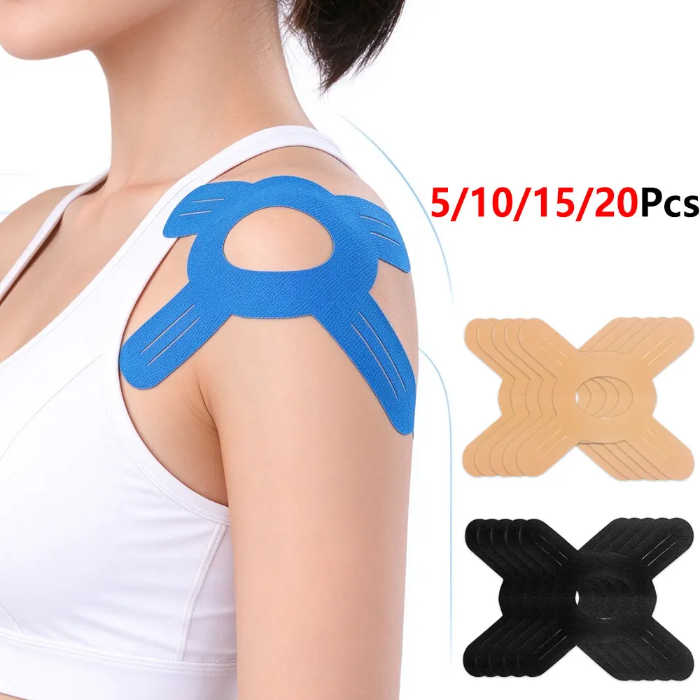 Sports Taping Precut - 5/10/15/20Pcs Pre-Cut Cross Kinesiology Tape Patches,Waterproof