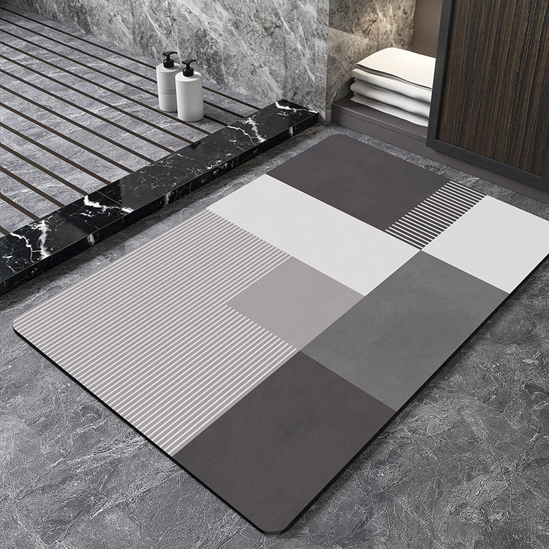 Nordic Geometric Diatomite Bat - огляд і ціна Bamboo Bath Mat